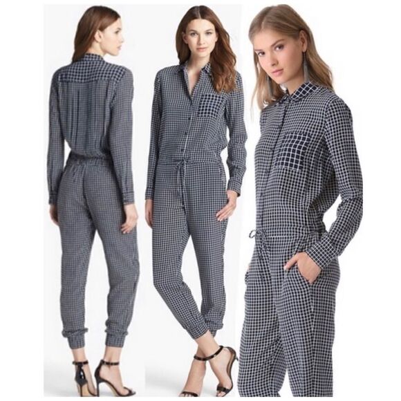 THEORY DARANDA SILK
JUMPSUIT Navy/White size 6 NWOT - Picture 4 of 10